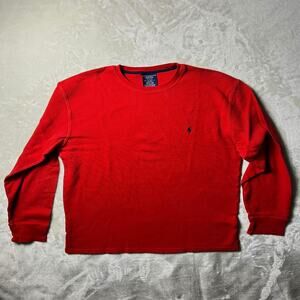 Polo Ralph Lauren Waffle Shirt Men's XL Thermal Grunge Sleepwear Base Layer Red